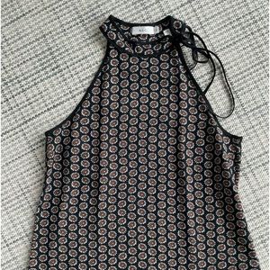 ALC flower print silk halter top